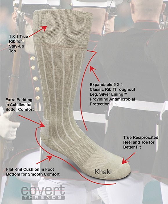 Military Cotton/Nylon Dress Sock-Covert Threads-A Military Sock For Every Clime & Place