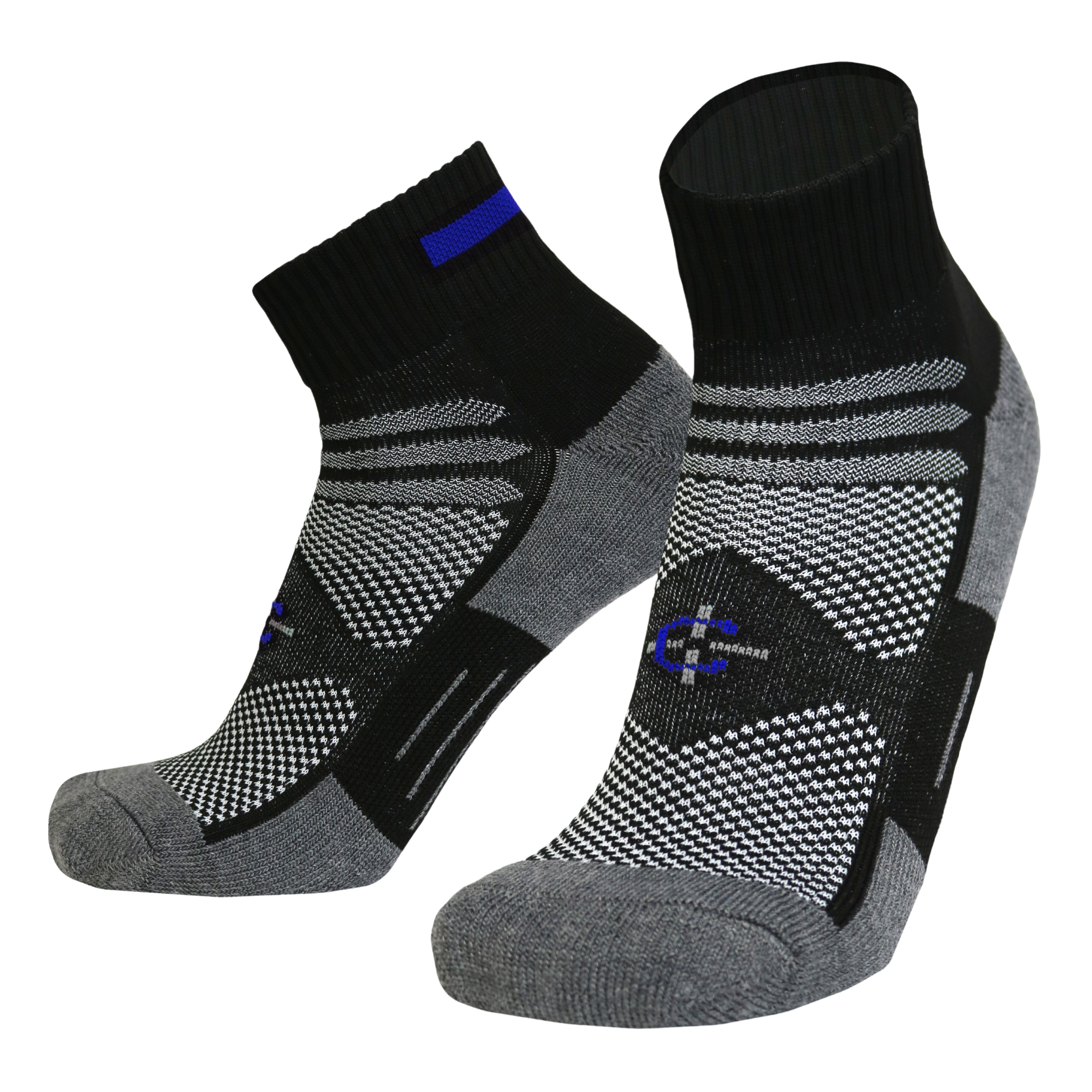 Blue Line Quarter Sock