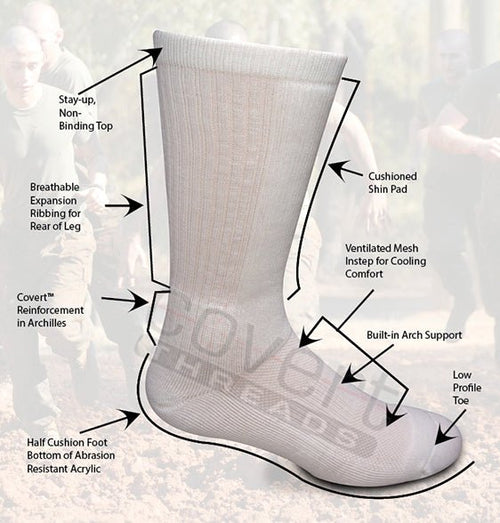 PT Crew Sock - Physical Training Sock - Covert Threads